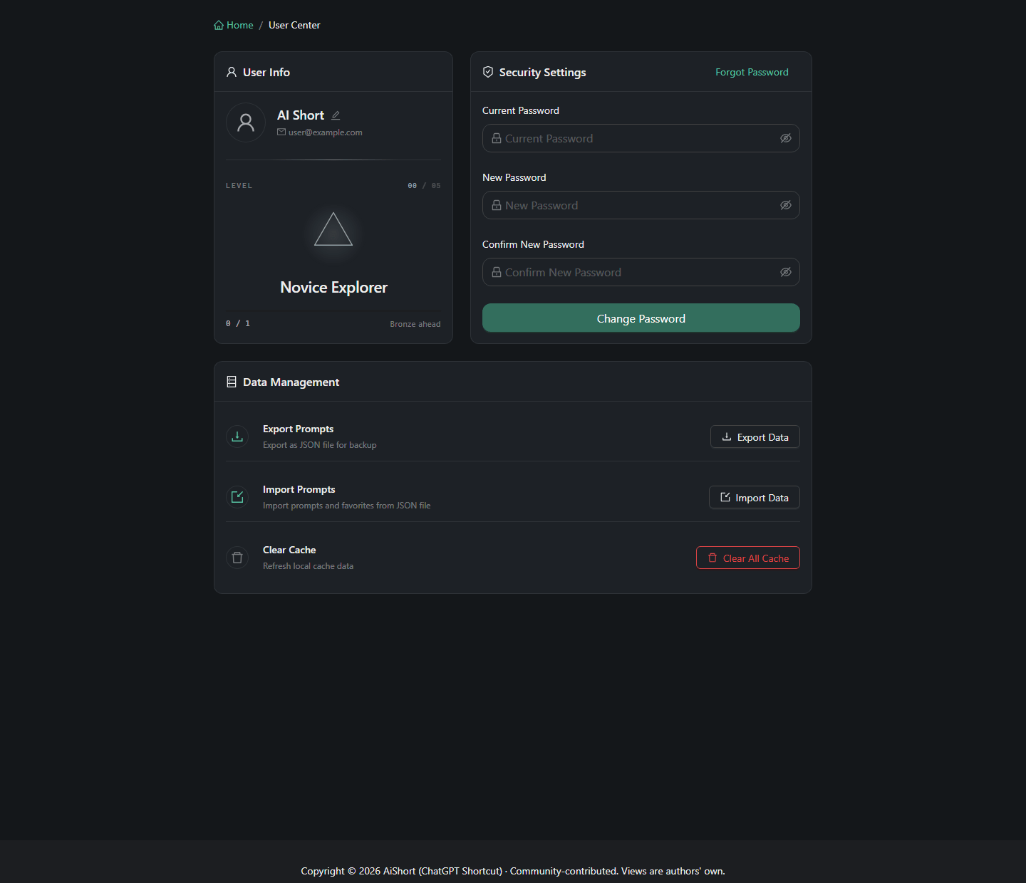 My Account Page